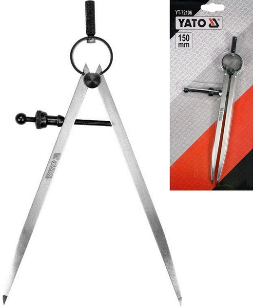 Spitzzirkel 150 mm mit Bogenfeststellung